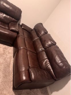 Costco Brown Leather Reclining Sofa Set