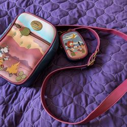 Disney Our Universe Mickey Mouse Cowboy Passport Crossbody Bag With Coin Purse 