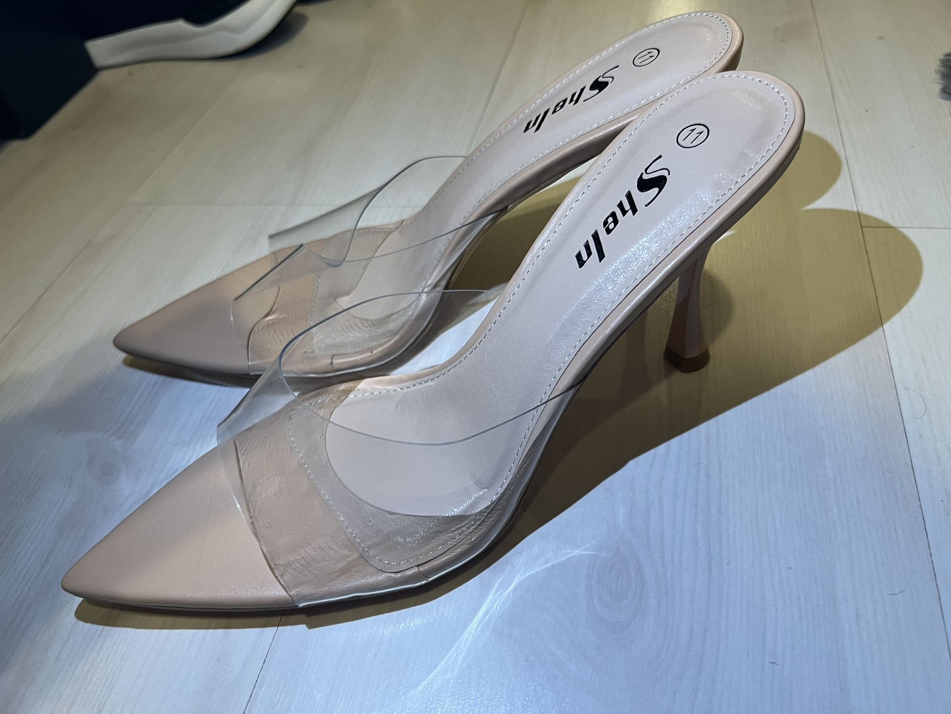 Nude Heel - Slide On - Sexy - Pointed Toe