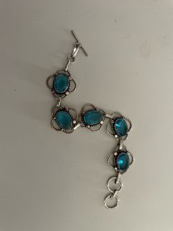 Blue Topaz Bracelet Sterling Silver.