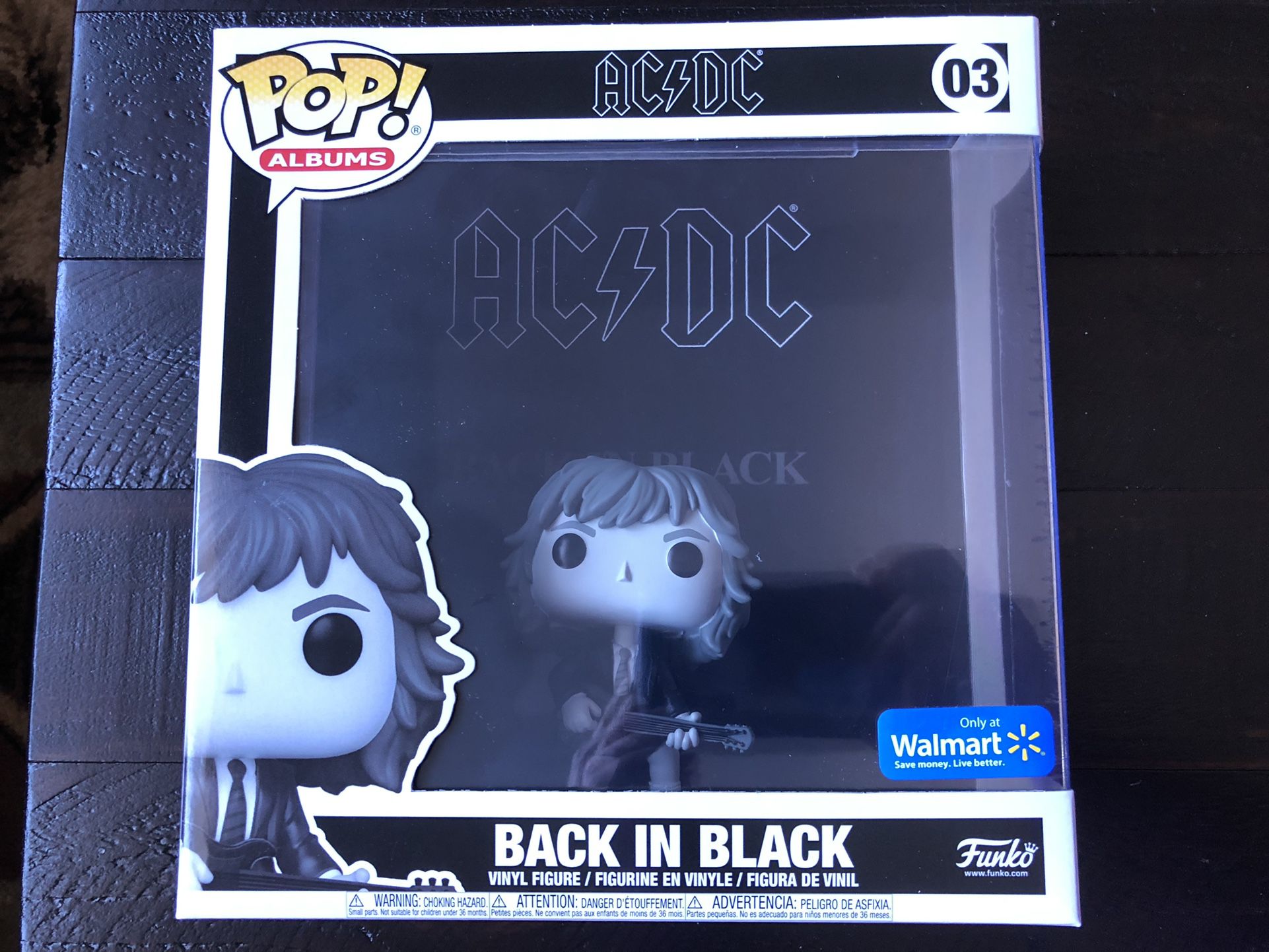 Funko POP! Albums #03 AC/DC Back in Black with Angus Young, Walmart Exclusive!!!