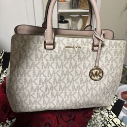 MK Print Michael Kors Purse White Beige 