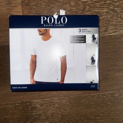 New Polo White Tees 3-Pack Slim Fit – Size M 