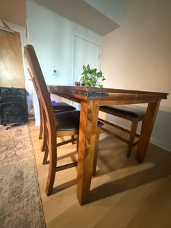Rustic Wood Counter-Height Dining Set with Extension
