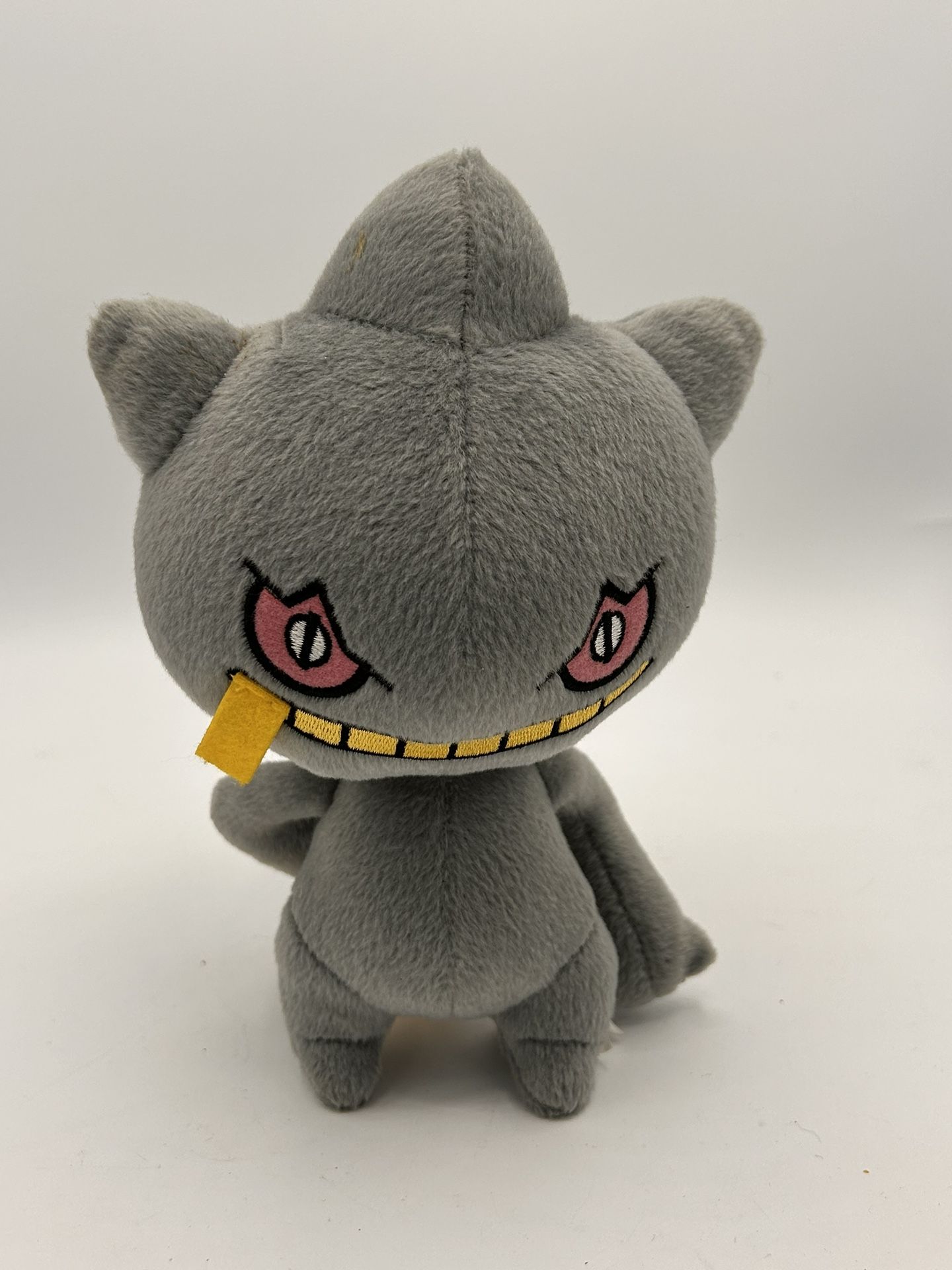 Pokemon Banette Plush by Tomy Stuffed Character Toy Doll Gray Zipper Mouth 8”
