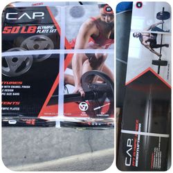 Olympic 7ft barbell and 2x25 Olympic plates