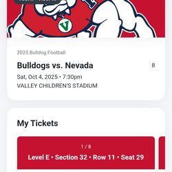 Tickets To Bulldog Game Vs Nevada 8 Tickets