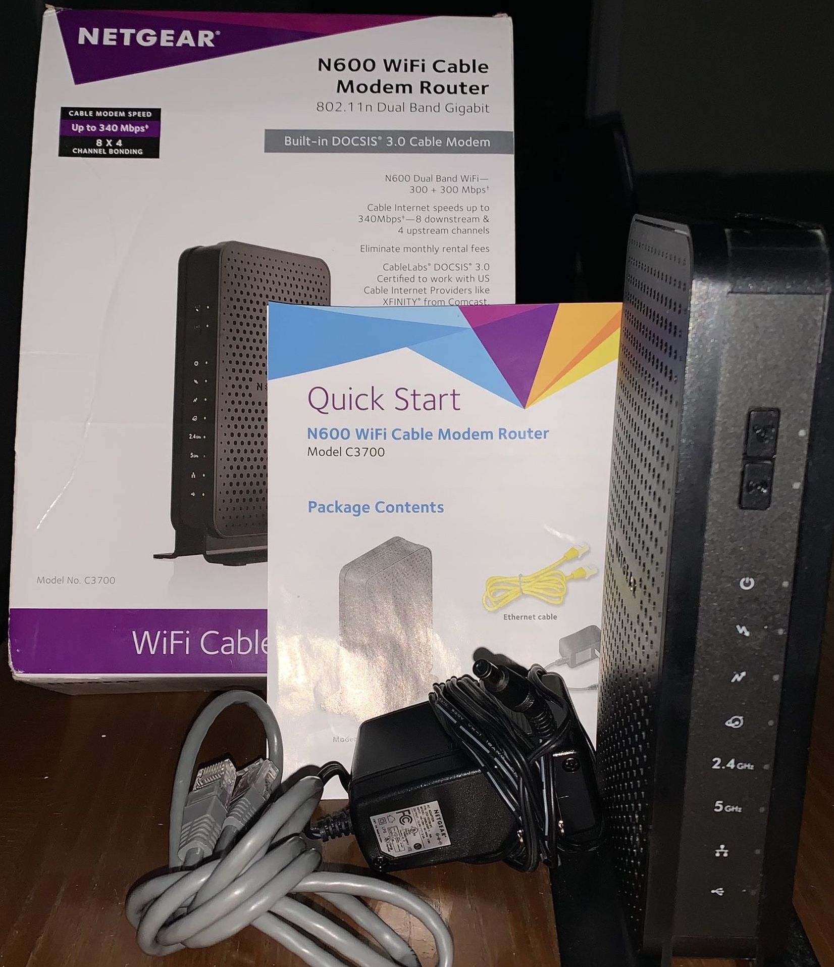 Netgear N600 Wi-Fi Cable Modem Router- Works Great!