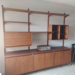 BARZILAY Mid CENTURY WALL unit With Stereo Cab NICE