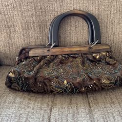 Satin Beaded Vintage Style Purse
