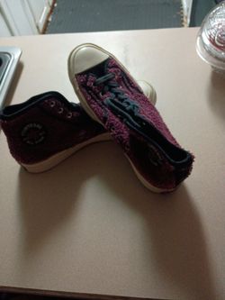 Converse Burgundy Textured High Tops