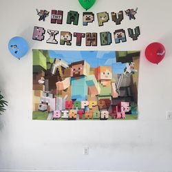 Minecraft birthday decoration