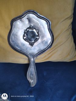 Antique Silver Plated Hand Mirror