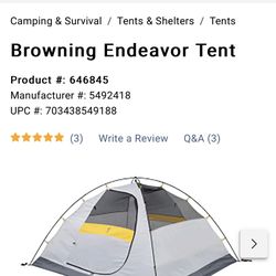 Browning 4 Person Backpacking Tent For Camping