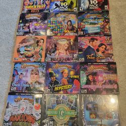 15 Disc -  107 PC Games - Hidden Object Puzzle Games - Card Games