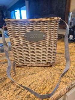 Welcome floral hanging basket