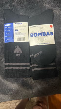 Bombas Crew Socks Large Black