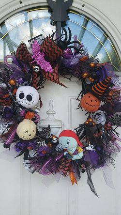 Custom Holiday Wreath - Nightmare Before Christmas