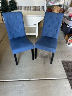 Upholstered Blue Chairs- 2 Chairs