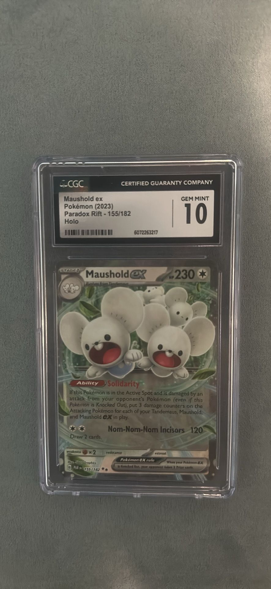 2023 CGC 10 Maushold EX Holo 155/182 Paradox Rift - Pokemon Card English