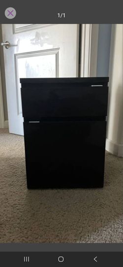 Black 2-Drawer Dresser Nightstand
