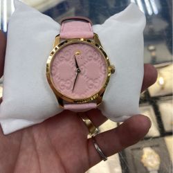 Pink face gucci online watch