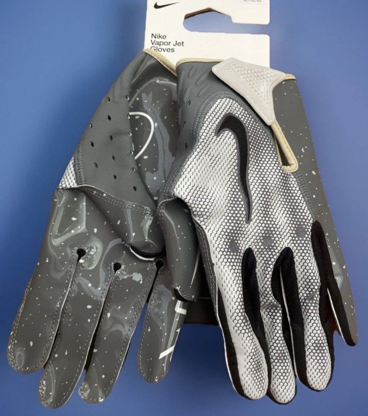 Brand New Nike Vapor Jet 7.0 Grey Football Gloves Men Size Large,  XL