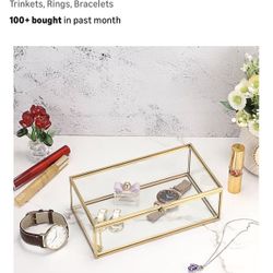 Good Glass Keepsake Box With Hinge 