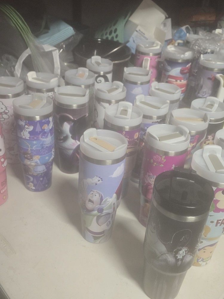 Medium And Large Water Bottles With Disney Characterd