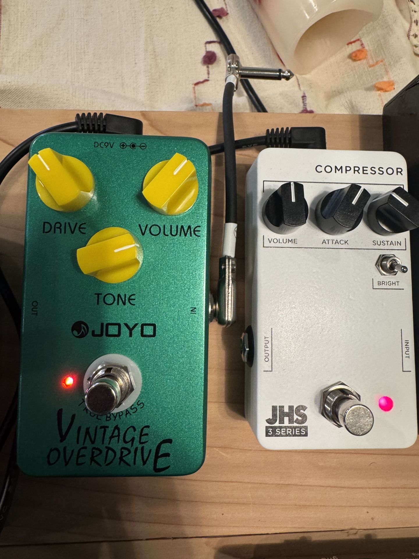 Guitar Pedals- JHS 3 Series compressor, Joyo Overdrive