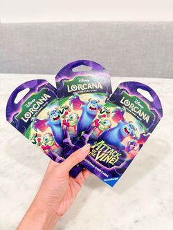 Disney Lorcana Trading Card Game Attack of the Vine 12 Cards Booster Packs Sealed Sleeved Pack TCG Deck Newly Released