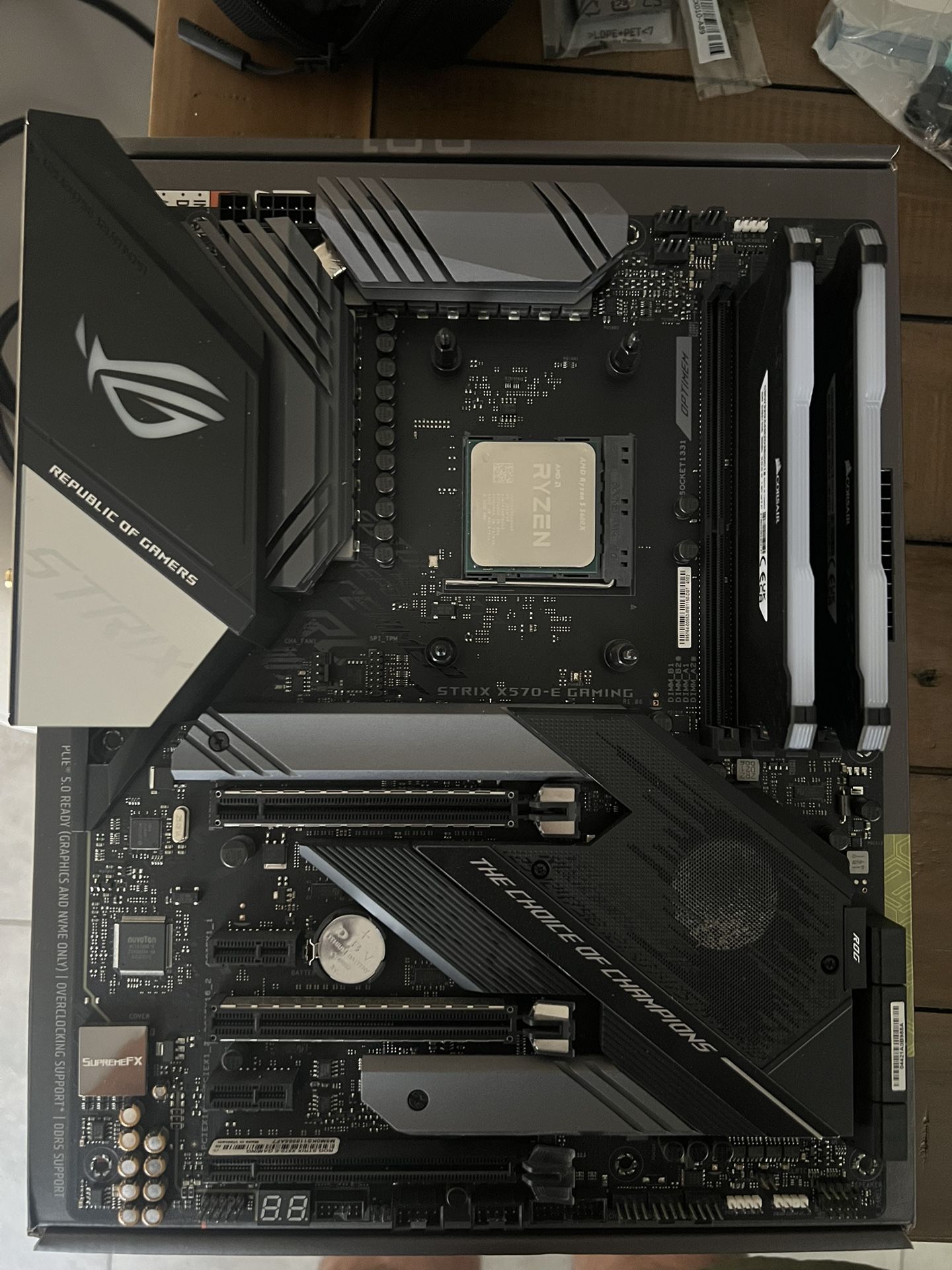 Complete Motherboard, CPU, RAM (x570e STRIX, 5600x CPU, 32GB DD4 3600MHz RGB)