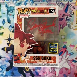 Funko Pop! Dragon Ball Super SSG Goku 827 Summer Convention Autographed