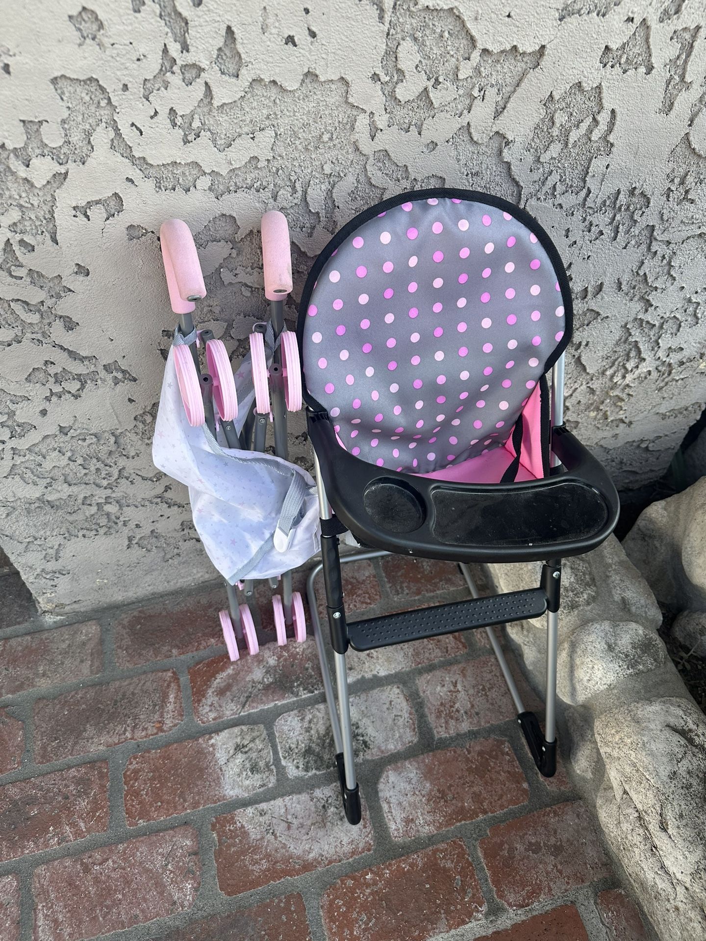 Toy Baby High chair and Stroller