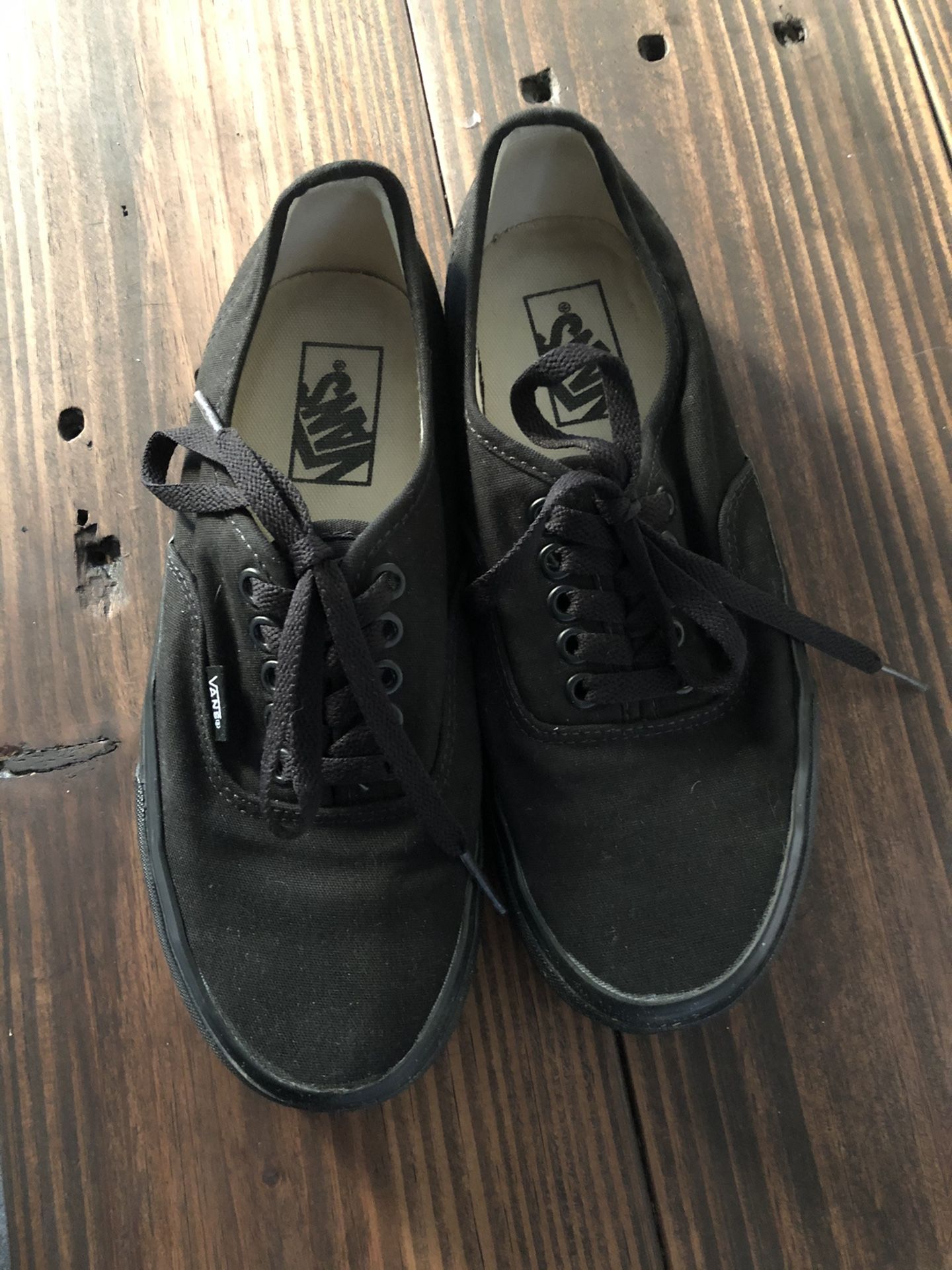 Vans all black shoes. Male 6.5/Female 8