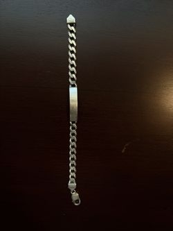 Solid Sterling Silver ID Cuban-style link o