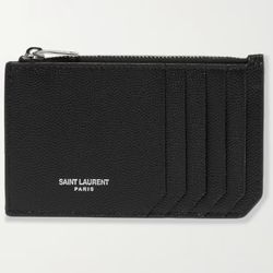 Saint Laurent Paris Zipper Wallet Black
