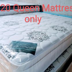 $220 Pillow Top Queen Mattress Only Brand New Free Delivery Same Day 