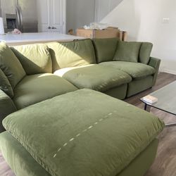 Olive Green Cloud Couch Delivery Available 🚚