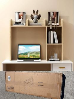 100 Brand New Natural Wood Desktop Bookshelf for Computer Desk