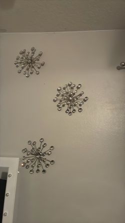 Set of 3 Metal Starburst Wall Decor