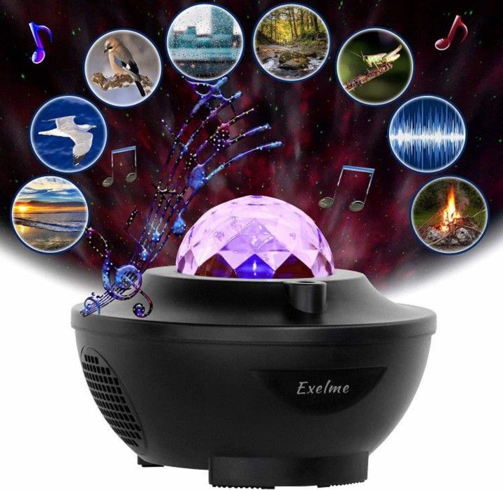 Wave Projector with Sound Machine – Starry Night Light Projector for Kids Adults Bedroom – Light Show with Music Speaker for Party - BRAND NEW IN BOX