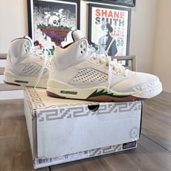 Air Jordan 5 'El Grito' Sail White Sneakers, Size 12, HF8833-100 