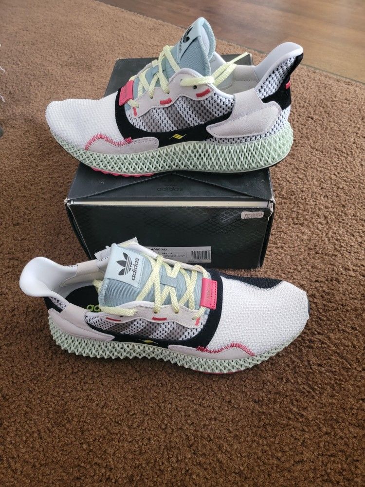 Grey Shoe Zx 4 Futurecraft Adidas ZX 4000 4D 'Black Onix' Shoes Size