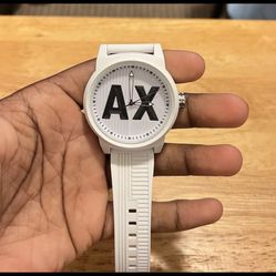 Men's Atlc AX1450 White Silicone Japanese Quartz Fashion Watch