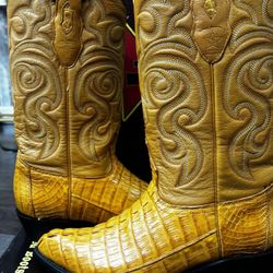 Size 8 BUTTERCUP LOS ALTOS CAIMAN TAIL COWBOY BOOTS J-TOE 990102
