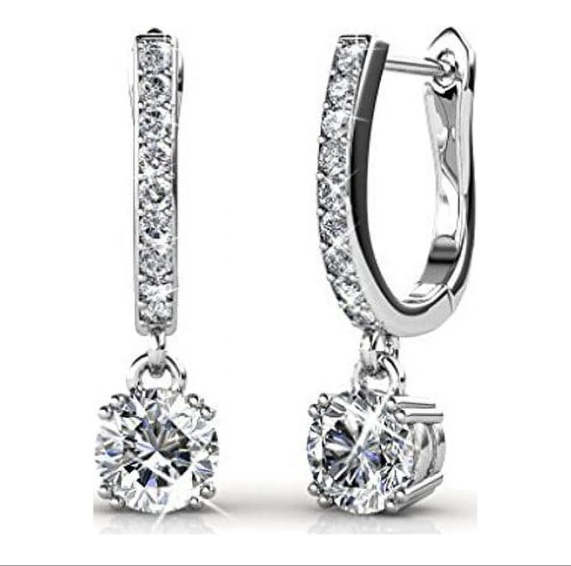 New Cate & Chloe 18k White Gold Plated McKenzie Earrings 