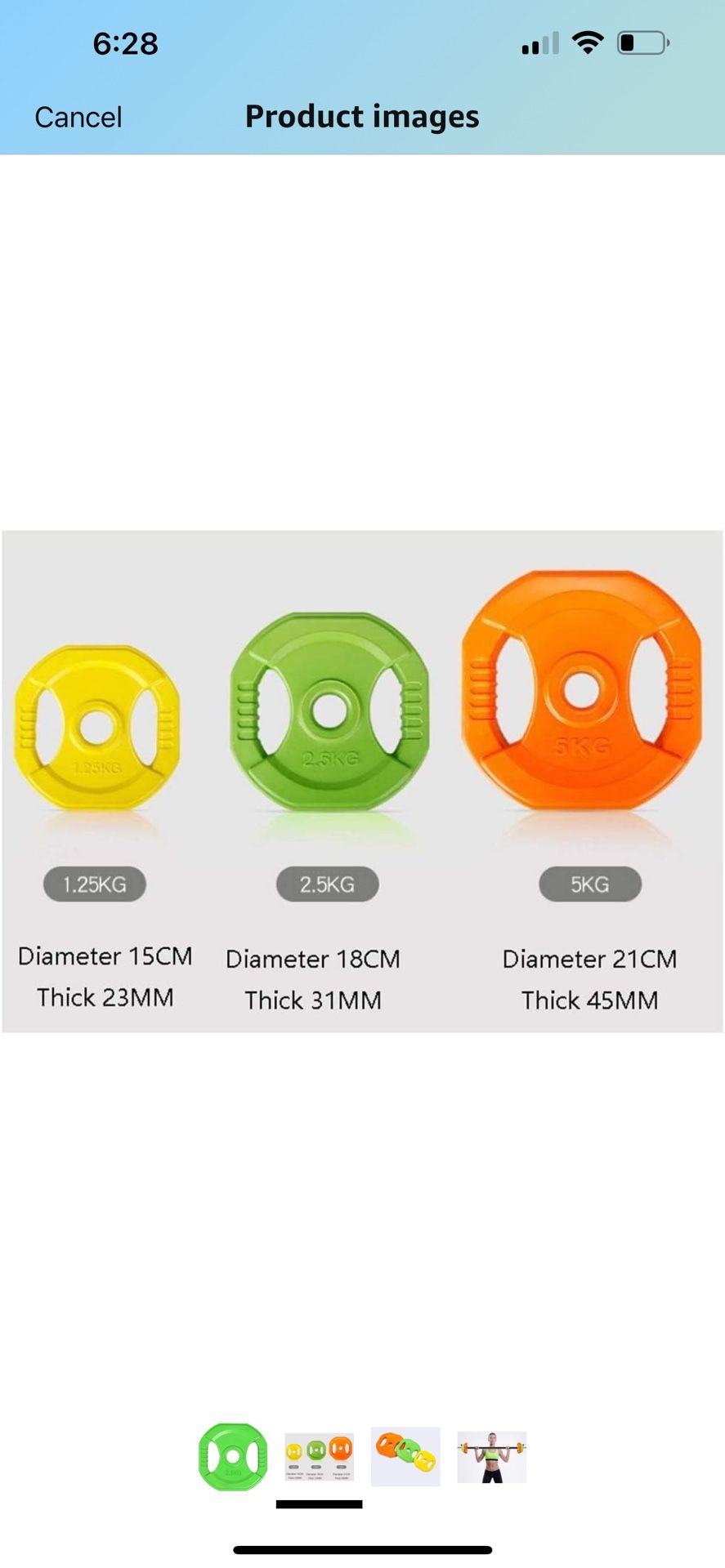 Flexibility Bumper Plate Color Lagging Exercise Male and Female Fitness Squat Weightlifting Weight Plate Grip Plate Home Dumbbell Plates Balance