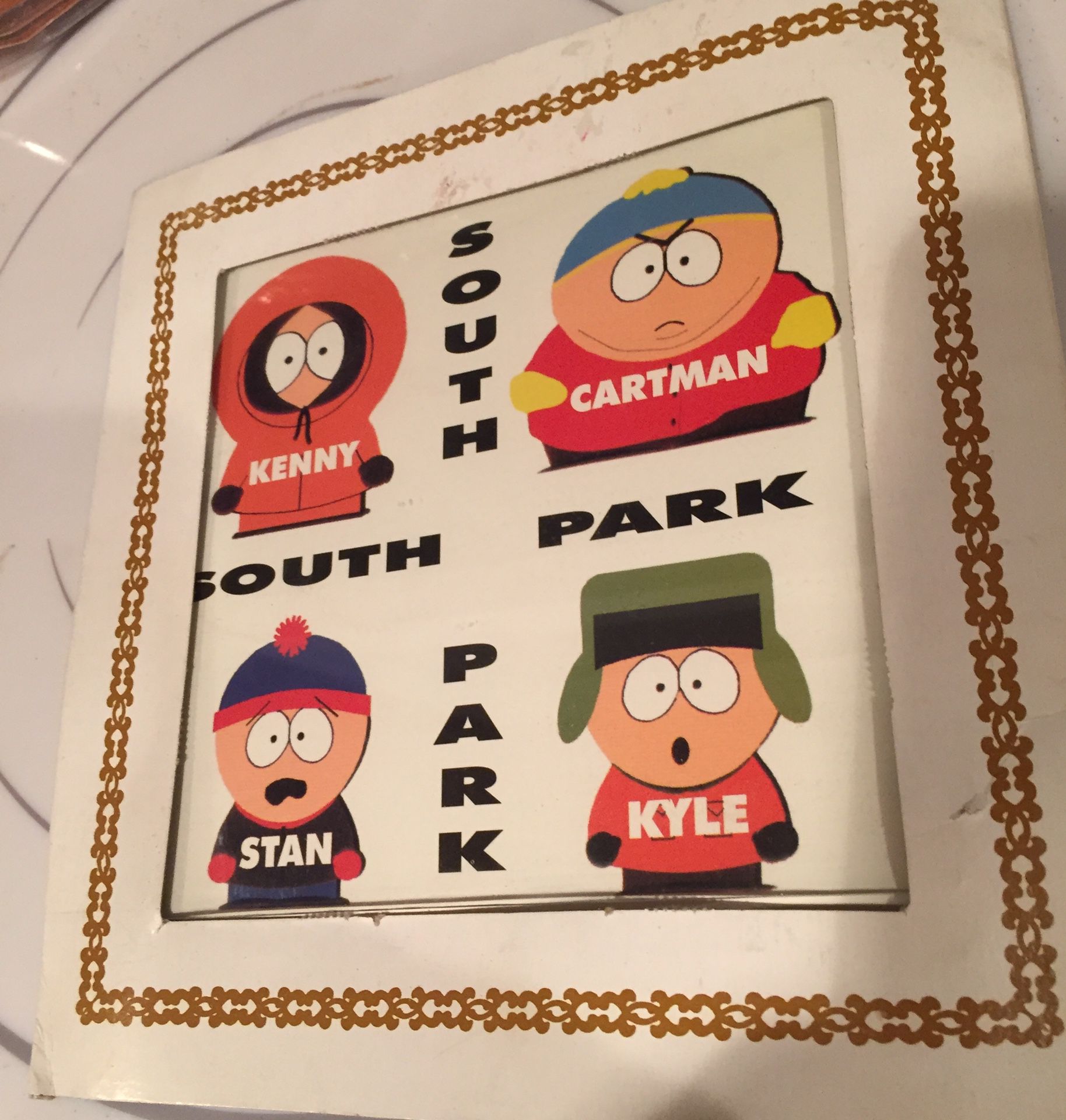 South park poster with glass frame