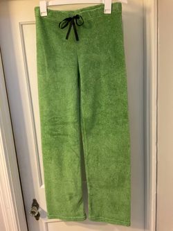 REN Ricci Green Plush Fleece Sweatpants Size Large